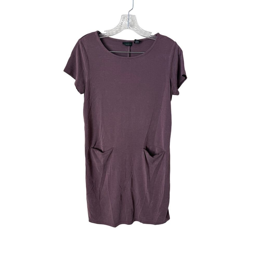 Tahari Women’s Short Purple Pocket Dress Size Small